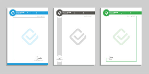 letterhead design vector template bundle with color variation 