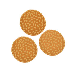 Vector Illustration Logo Clipart Jian Dui Banh Cam Sesame ball or onde onde Isolated