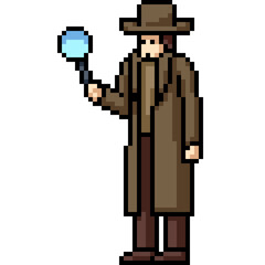 Fototapeta premium pixel art of mystery detective work