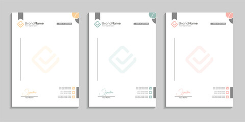 letterhead design vector template bundle with retro color variation 