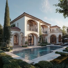 Mediterranean-style villa architecture