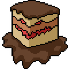 Fototapeta premium pixel art of evil face cake