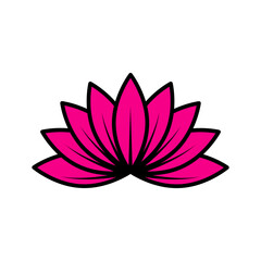 pink lotus flower icon illustration