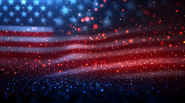American Flag Glitter Background.