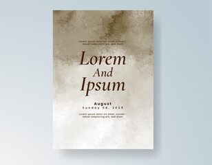 Wedding invitation with Abstract splashed watercolor background