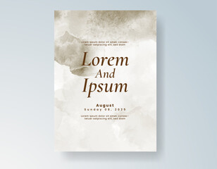 Wedding invitation with Abstract splashed watercolor background