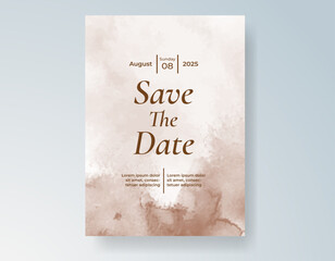 Wedding invitation with Abstract splashed watercolor background