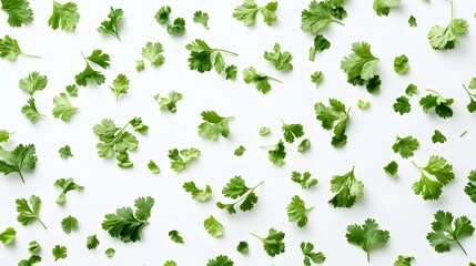 Fototapeta premium fresh cilantro coriander isolated on white background. 