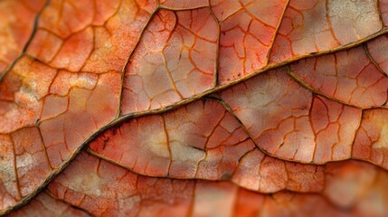 Obraz premium Close-up View of a Delicate Leaf Vein Network