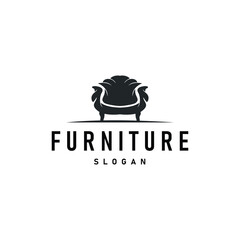 Obraz premium Simple elegant minimalist home interior furniture logo design illustration template