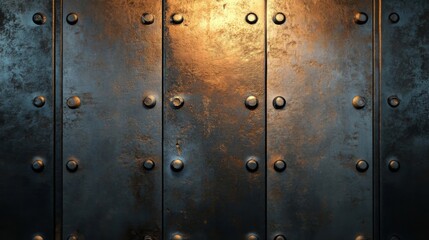 Fototapeta premium A Close-Up of a Weathered Metal Surface with Rivets