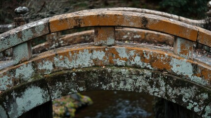 Stone Bridge Covered in Moss and Lichen