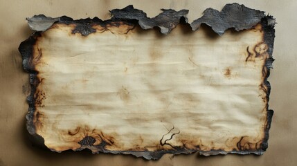 A Burned Piece of Paper with a Jagged Edge