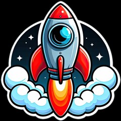 Vintage surf spaceship icon vector illustration