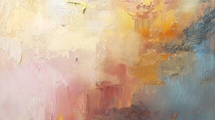 Obraz premium Abstract Oil Painting with Warm and Cool Colors