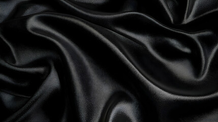 Fototapeta premium Black Satin Fabric Texture.
