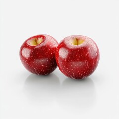 Fresh Red Apples on Clean White Background