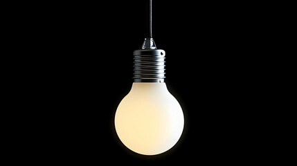 Light Bulb Hanging on a Black Background.