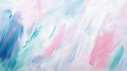 Fototapeta premium Abstract Painting with Pink, Blue, and Green Strokes