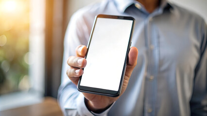 Fototapeta premium businessman holding a mobile phone
