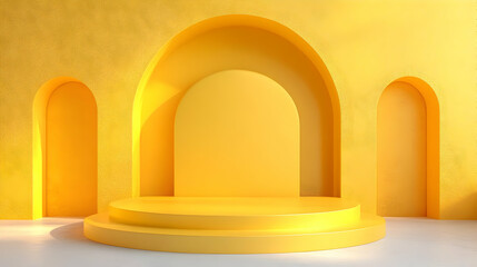Yellow Archway Product Display Platform.