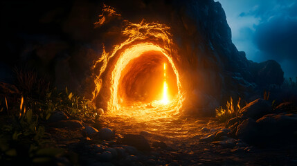 Glowing Cave Entrance.