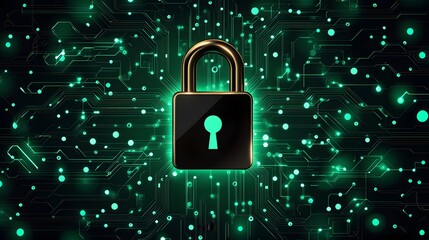 A visual metaphor for cybersecurity featuring a digital padlock securing a user's private information