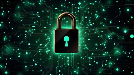 A visual metaphor for cybersecurity featuring a digital padlock securing a user's private information