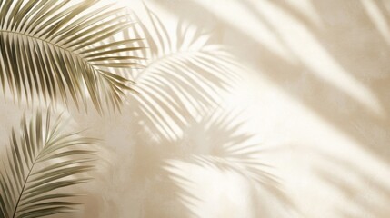 Palm Leaf Shadows on a Tan Wall