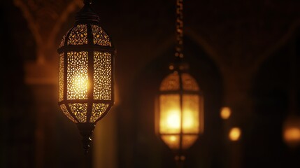 Ornamental Lantern with Warm Light