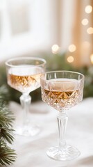 Festive Holiday Cocktails in Dazzling Diamond Cut Crystal Glasses