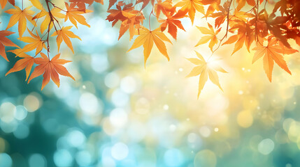 Autumn Leaves with Bokeh Background.