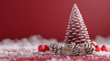 Festive Snowy Christmas Tree Decoration