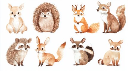 Cute Woodland Animals Illustration