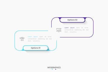 Vector Infographic label design template with icons and 2 options or steps. Can be used for process diagram, presentations, workflow layout, banner, flow chart, info graph.