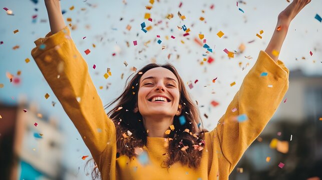 a person showing happiness while celebrating a year of sobriety and a healthier lifestyle 