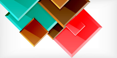 Shiny glossy metallic or plastic square design background. Vector Illustration For Wallpaper, Banner, Background, Card, Book Illustration, landing page