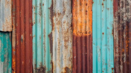Rusted and Weathered Corrugated Metal Panels