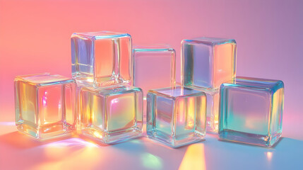 Glass Cubes Abstract Still Life.