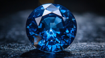 Brilliant sapphire gemstone with deep blue color