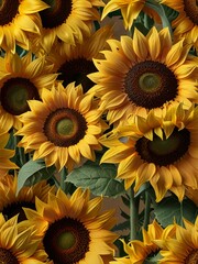A Bouquet of Sunflowers Blooming in a Lush Garden