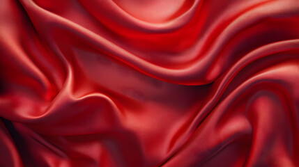 Obraz premium Red Satin Fabric Draped Background.
