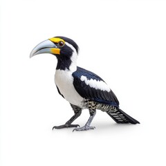 Fototapeta premium Elegant Oriental Hornbill on White Background