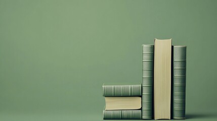 A minimalist image of the Tripitaka isolated against a solid green background. The multiple volumes and classic Buddhist scripture design stand out, emphasizing simplicity and ancient teachings.