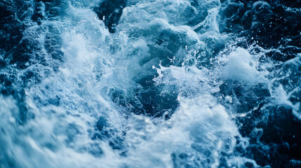 Closeup of Ocean Waves Splashing.