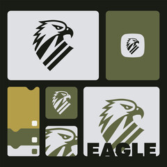 Eagle head logo design. Abstract wild animal emblem, Modern eagle silhouette logo. Vector illustration template, Wild animal logo