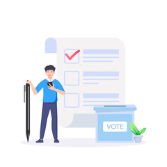 participate to vote at Election time, vector illustration