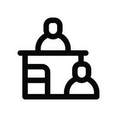 interview icon. vector line icon for your website, mobile, presentation, and logo design.