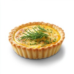 Delicious Quiche on White Background