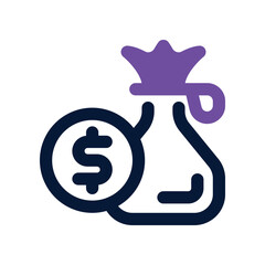 money bag icon. vector dual tone icon for your website, mobile, presentation, and logo design.